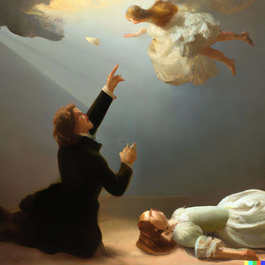 the discovery of gravity, painting by William-Adolphe Bouguereau